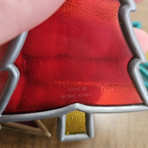 3 VTG Plastic Christmas Tree Ornaments Lot Stained Glass Look Star Angel - Picture 9 of 9